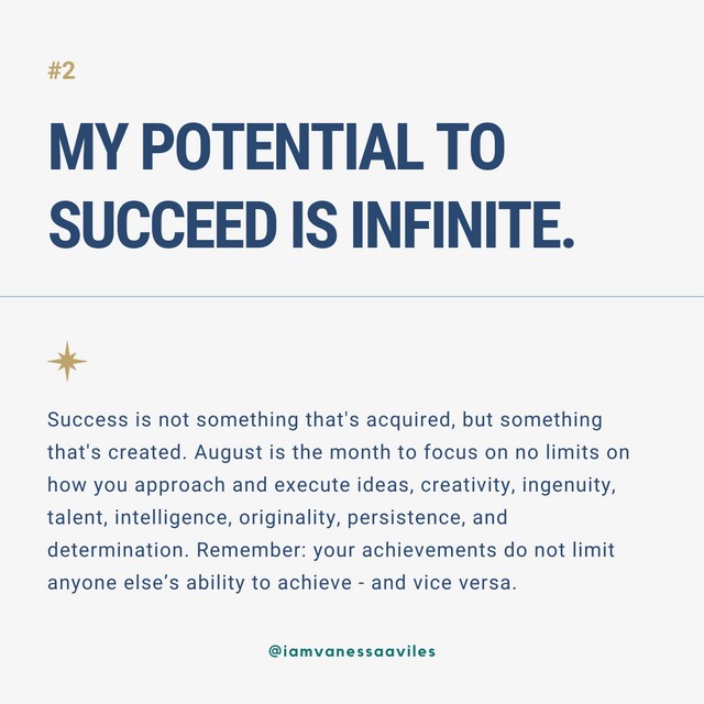 My potential to succeed is infinite 